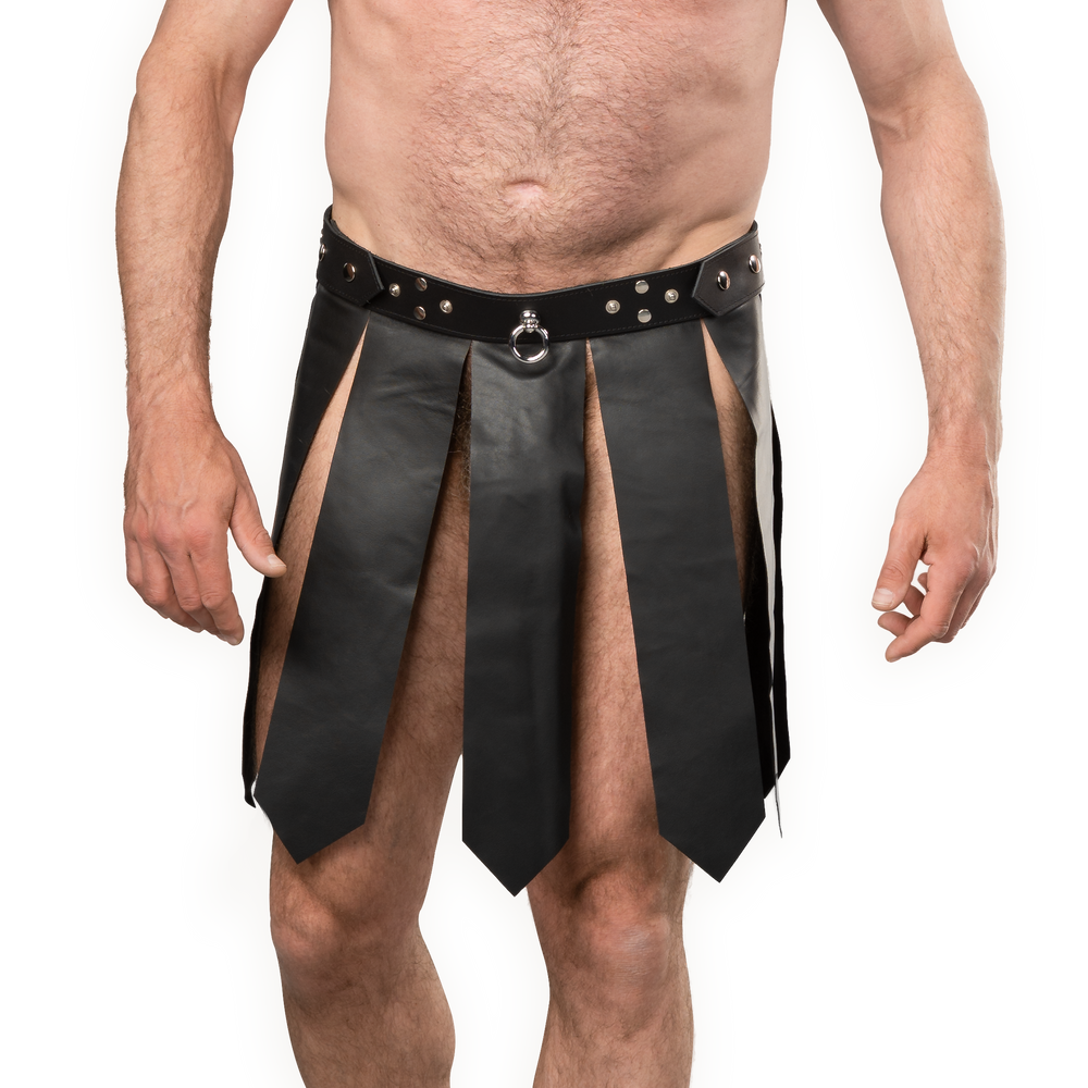 3: Rimba Bondage Play – Lederrock für Männer – Schwarz