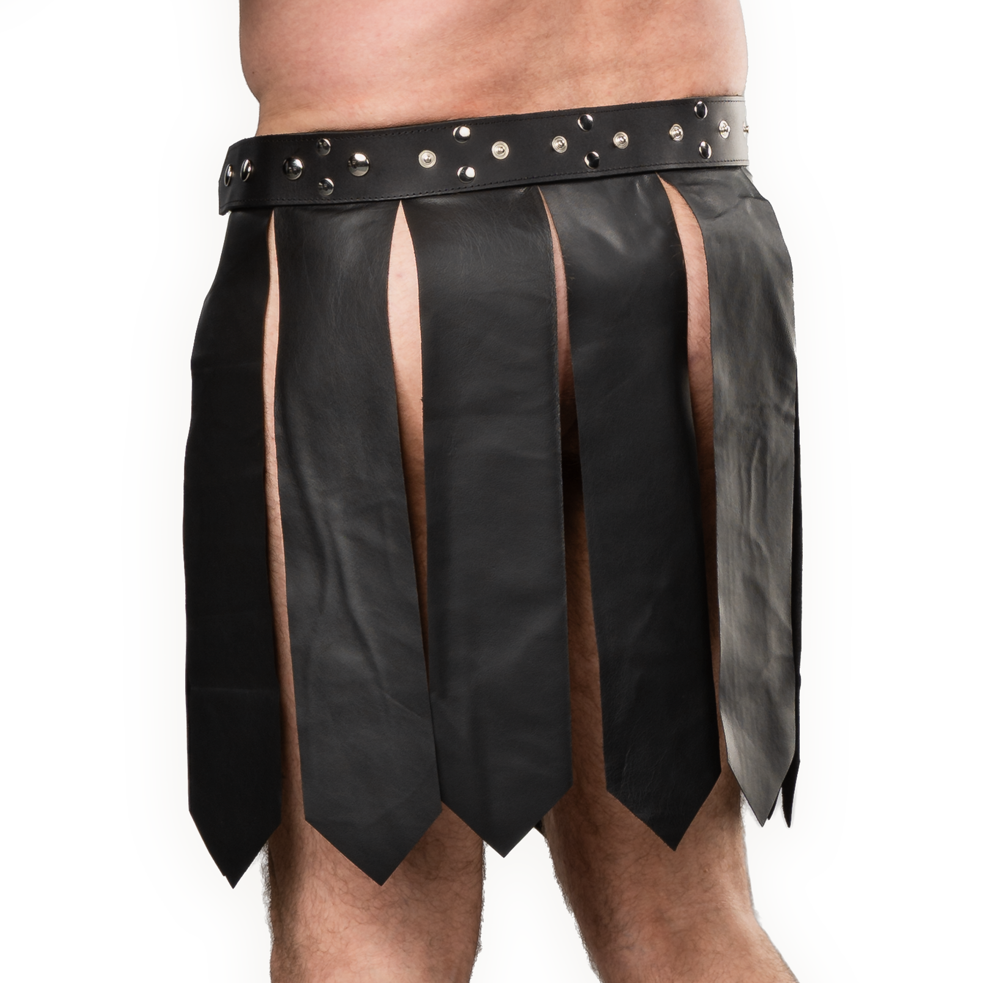 4: Rimba Bondage Play – Lederrock für Männer – Schwarz