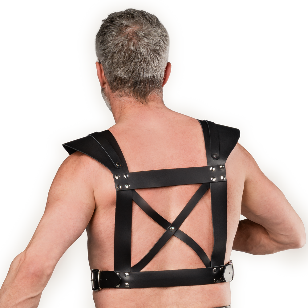 2: Rimba Bondage Play – Leder-Brustharness – Schwarz