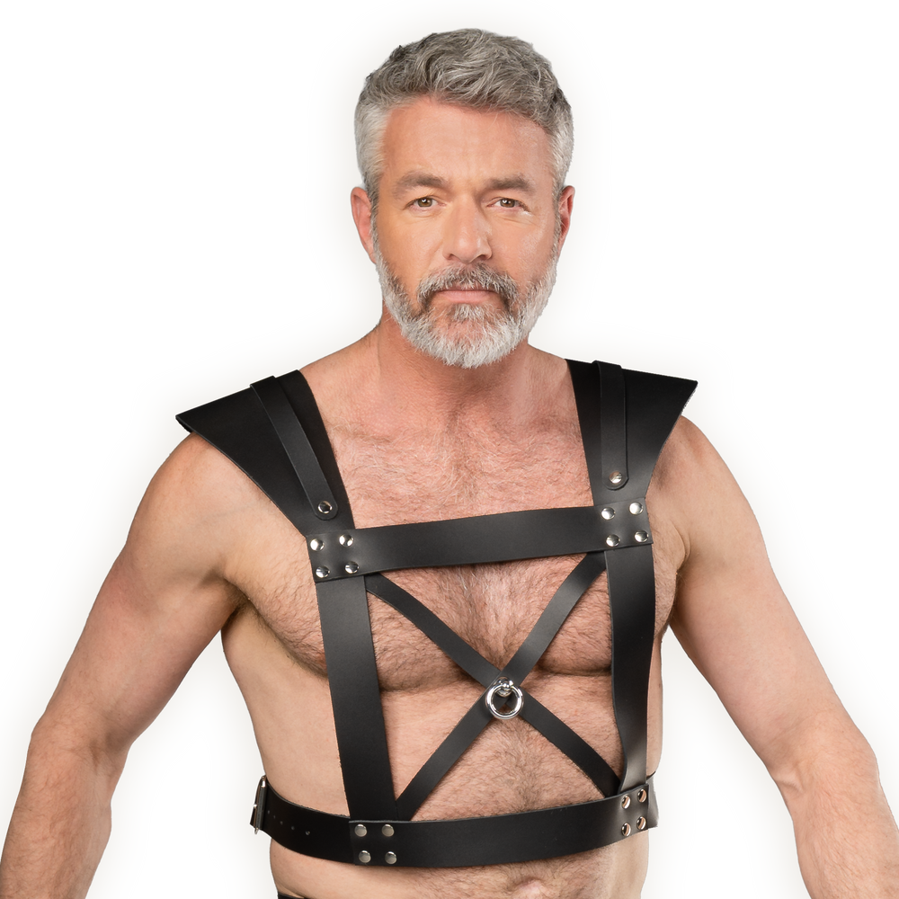 8: Rimba Bondage Play – Leder-Brustharness – Schwarz