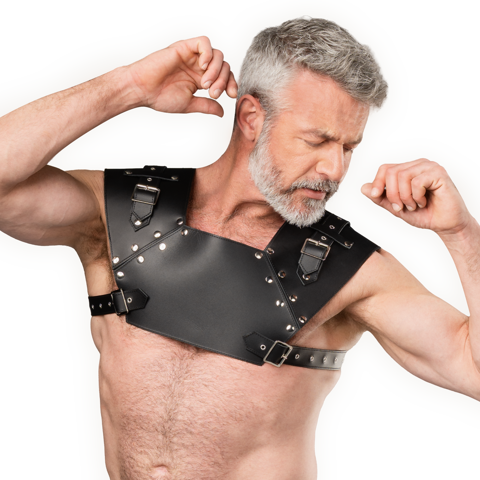 3: Rimba Bondage Play – Leder-Brustharness – Schwarz