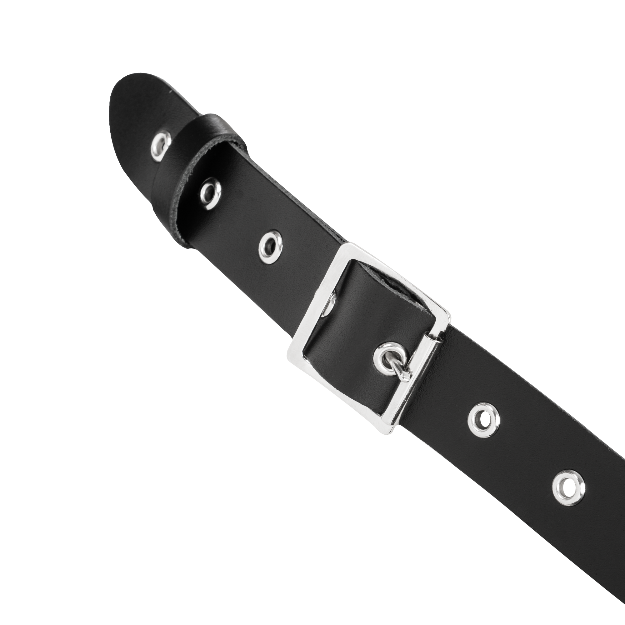 Rimba Bondage Play – Leder-Brustharness mit Halsband – Schwarz