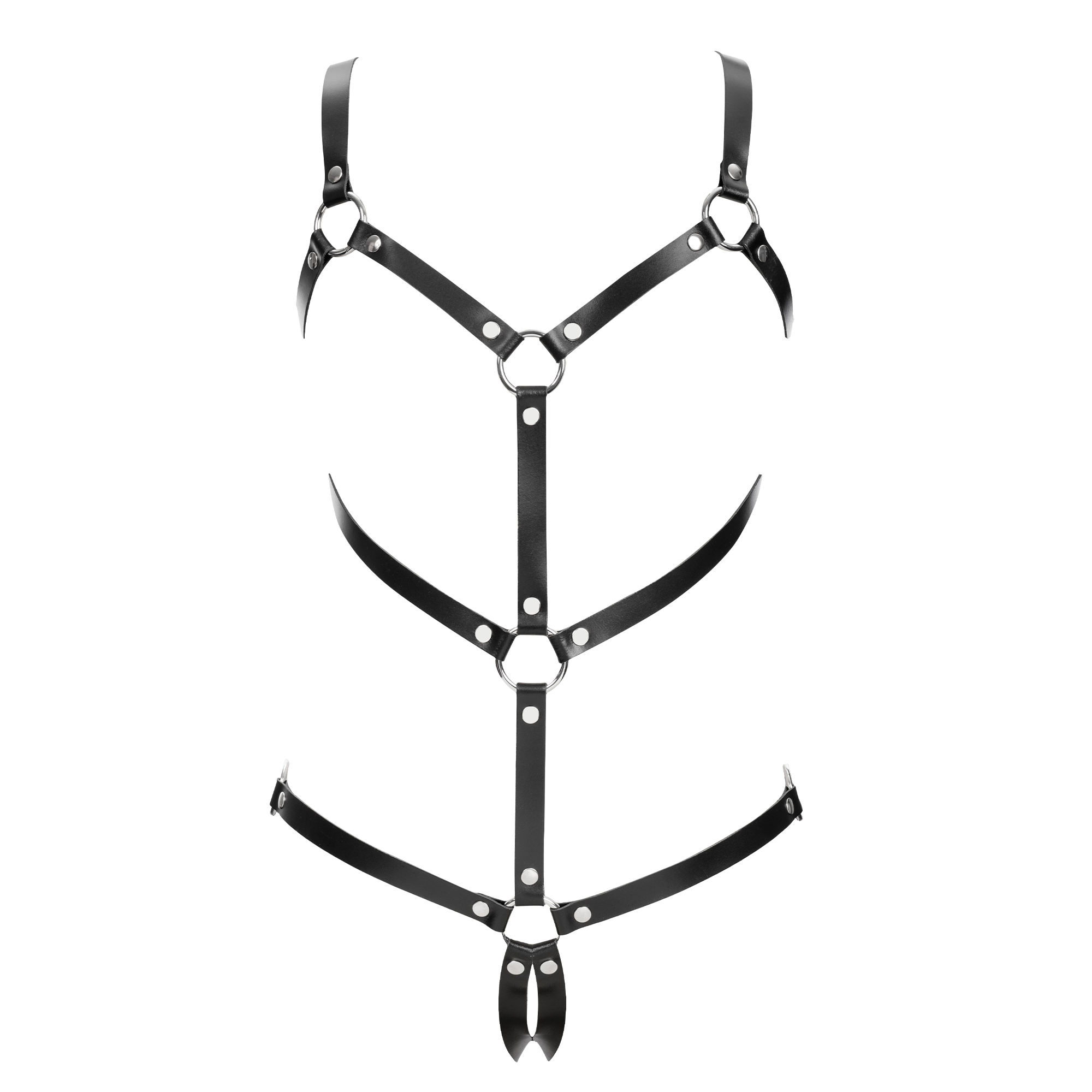 3: Rimba Bondage Play – Leder-Körperharnisch – Schwarz