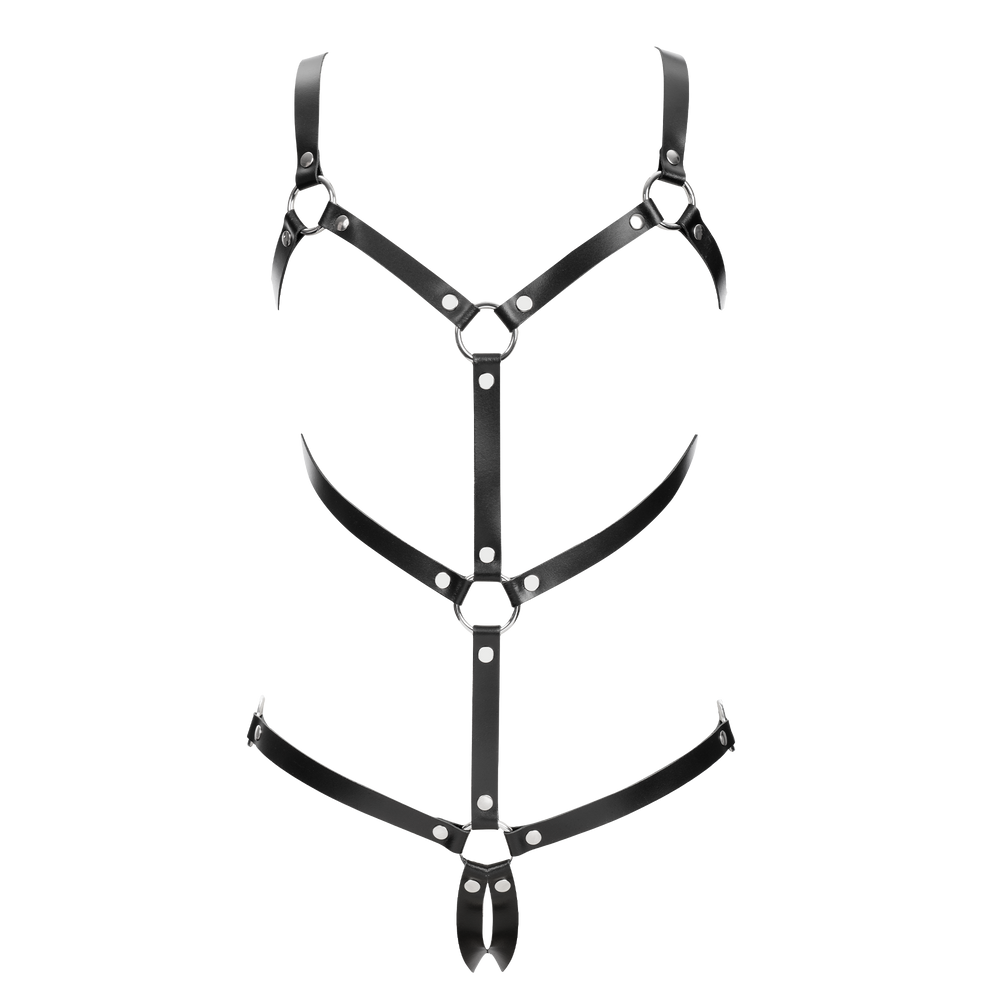 3: Rimba Bondage Play – Leder-Körperharnisch – Schwarz