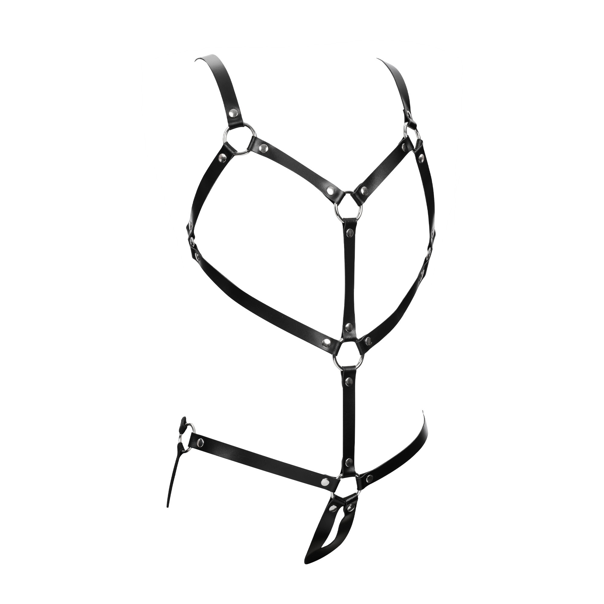 4: Rimba Bondage Play – Leder-Körperharnisch – Schwarz