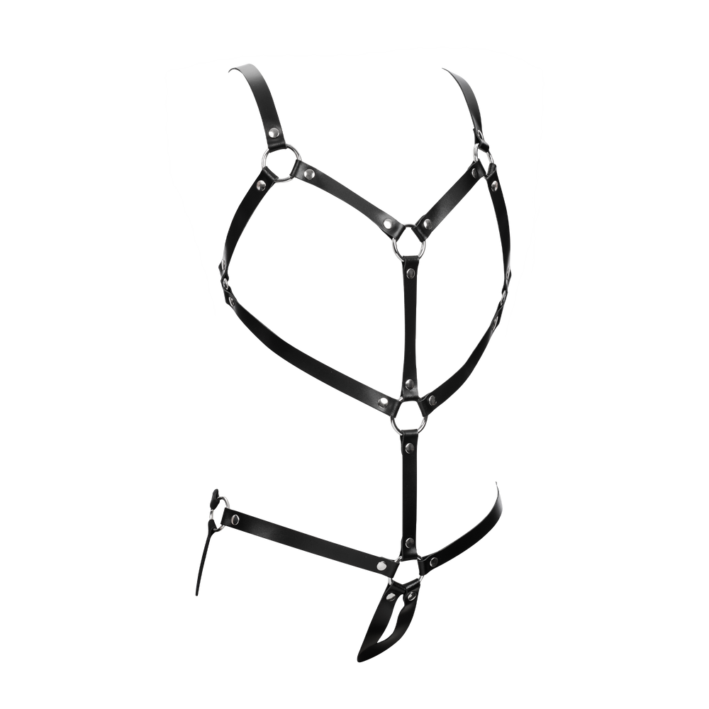 4: Rimba Bondage Play – Leder-Körperharnisch – Schwarz