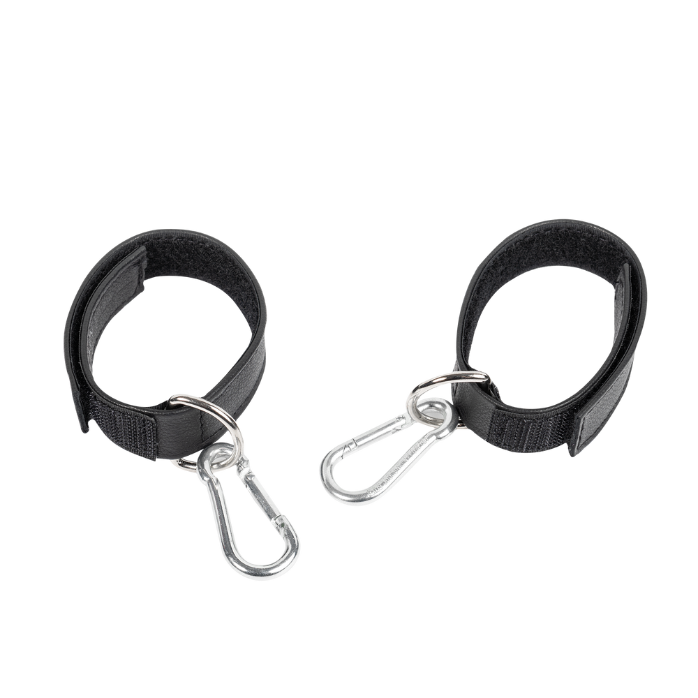 Rimba Bondage Play – Lederfesseln mit Klettverschluss – Schwarz