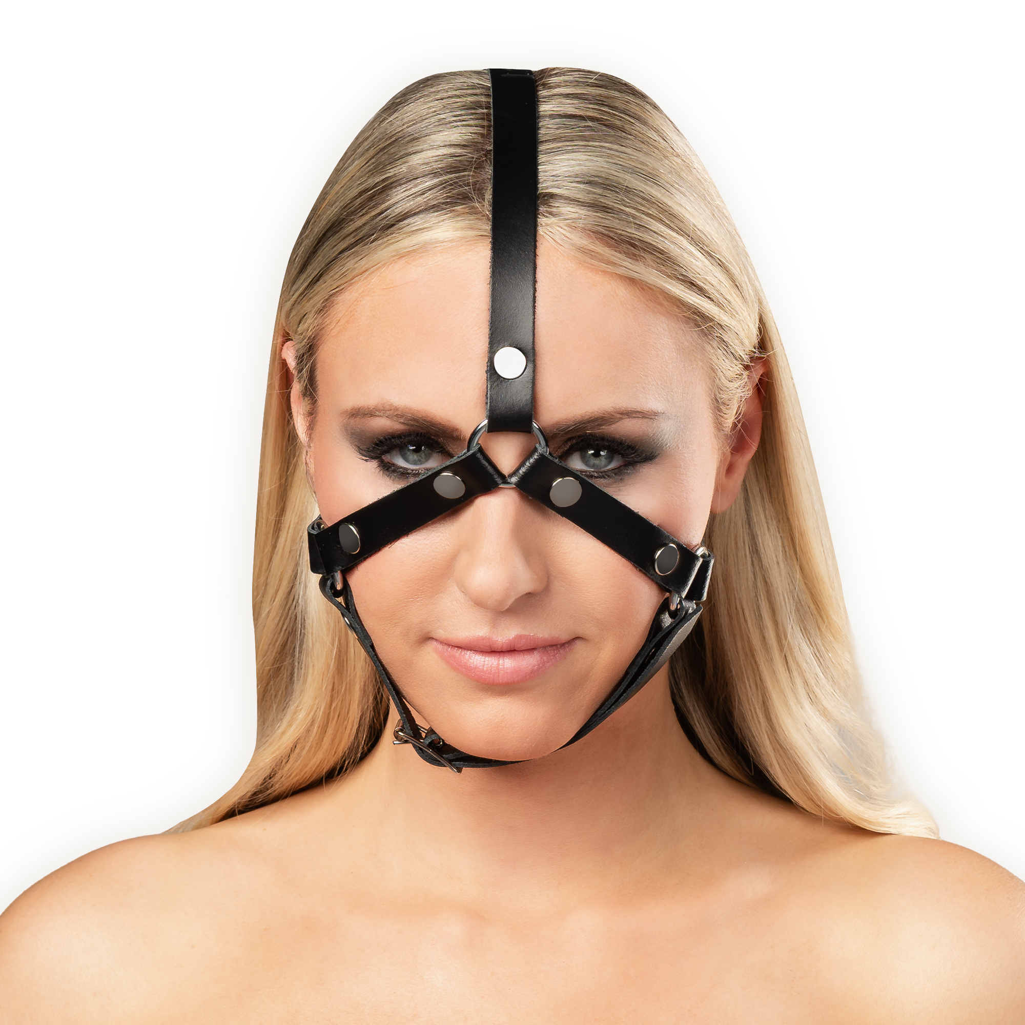 Rimba Bondage Play – Leder-Kopfharnisch – Schwarz