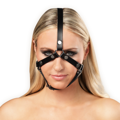 Rimba Bondage Play – Leder-Kopfharnisch – Schwarz