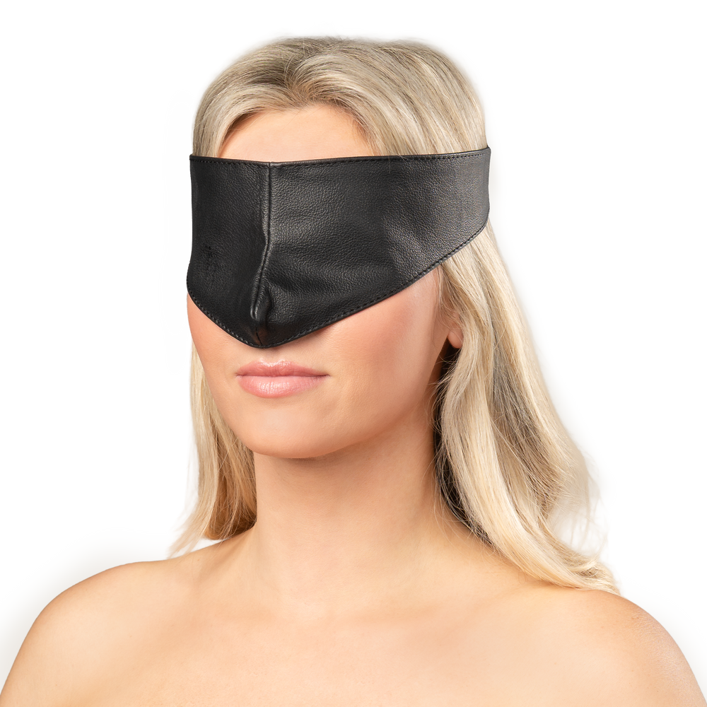 Rimba Bondage Play – Leder-Augenmaske – Schwarz
