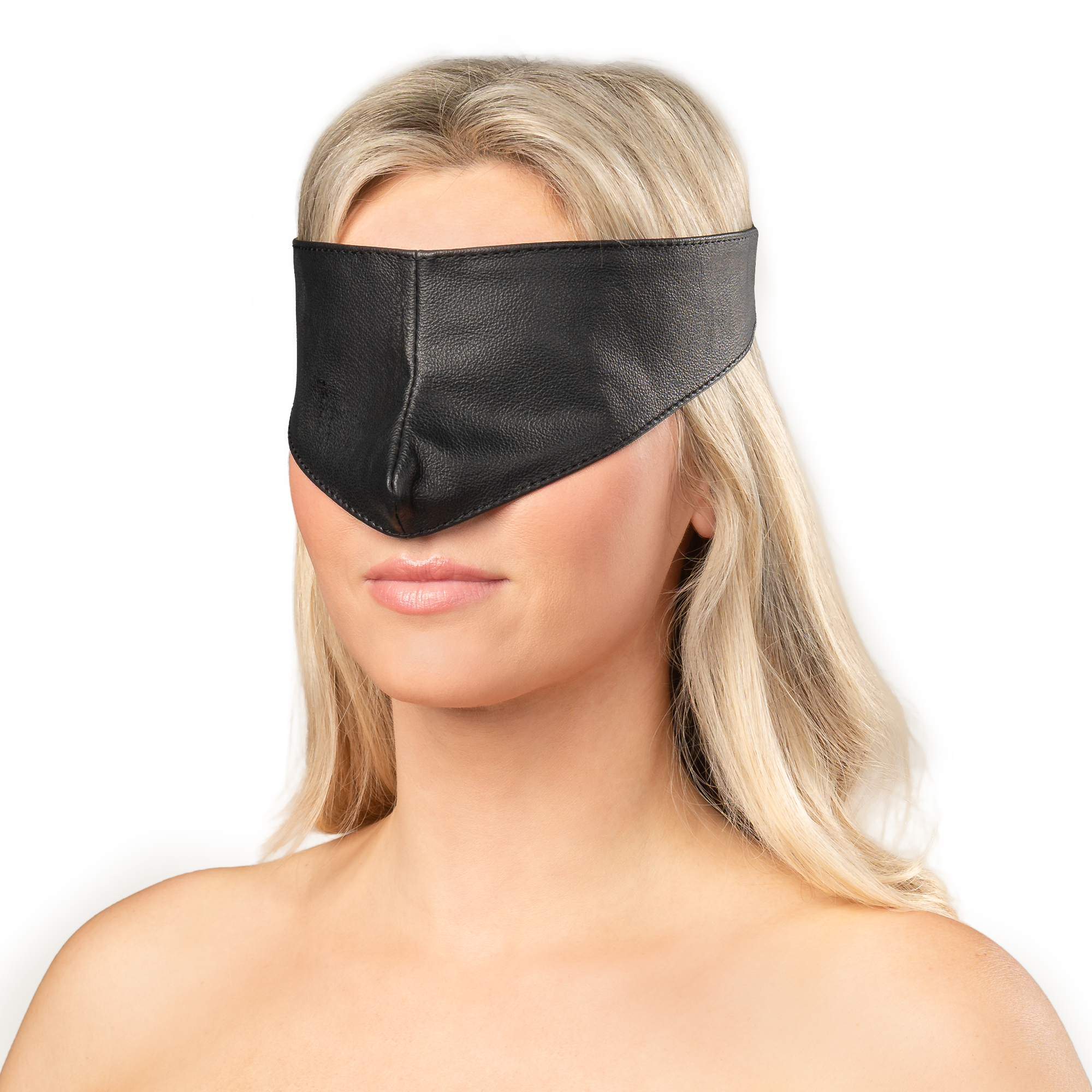 Rimba Bondage Play – Leder-Augenmaske – Schwarz