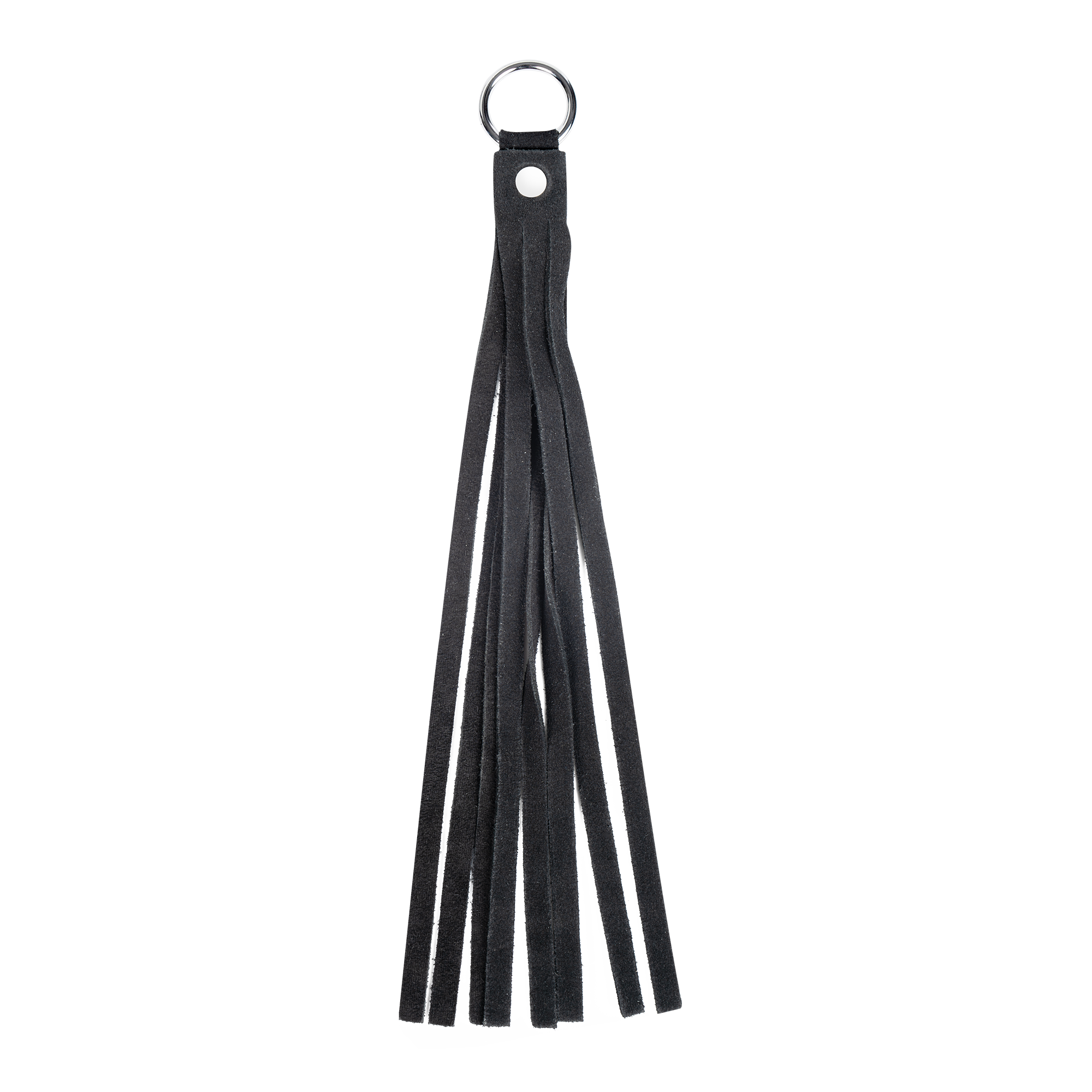 Rimba Bondage Play – Wildlederhalsband mit abnehmbarer Peitsche – Schwarz