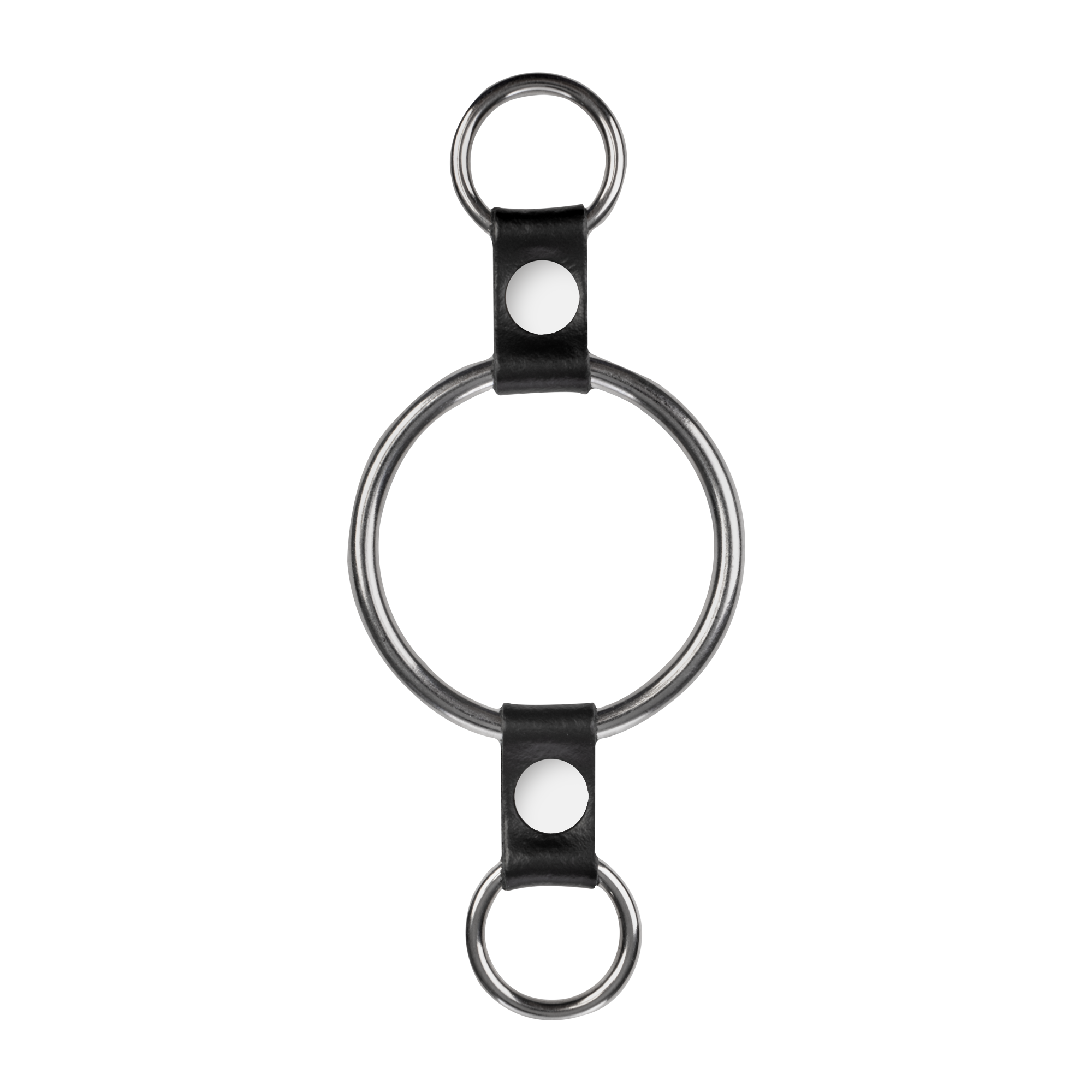 Rimba Bondage Play – Penisring mit Befestigungsringen – Silber & Schwarz