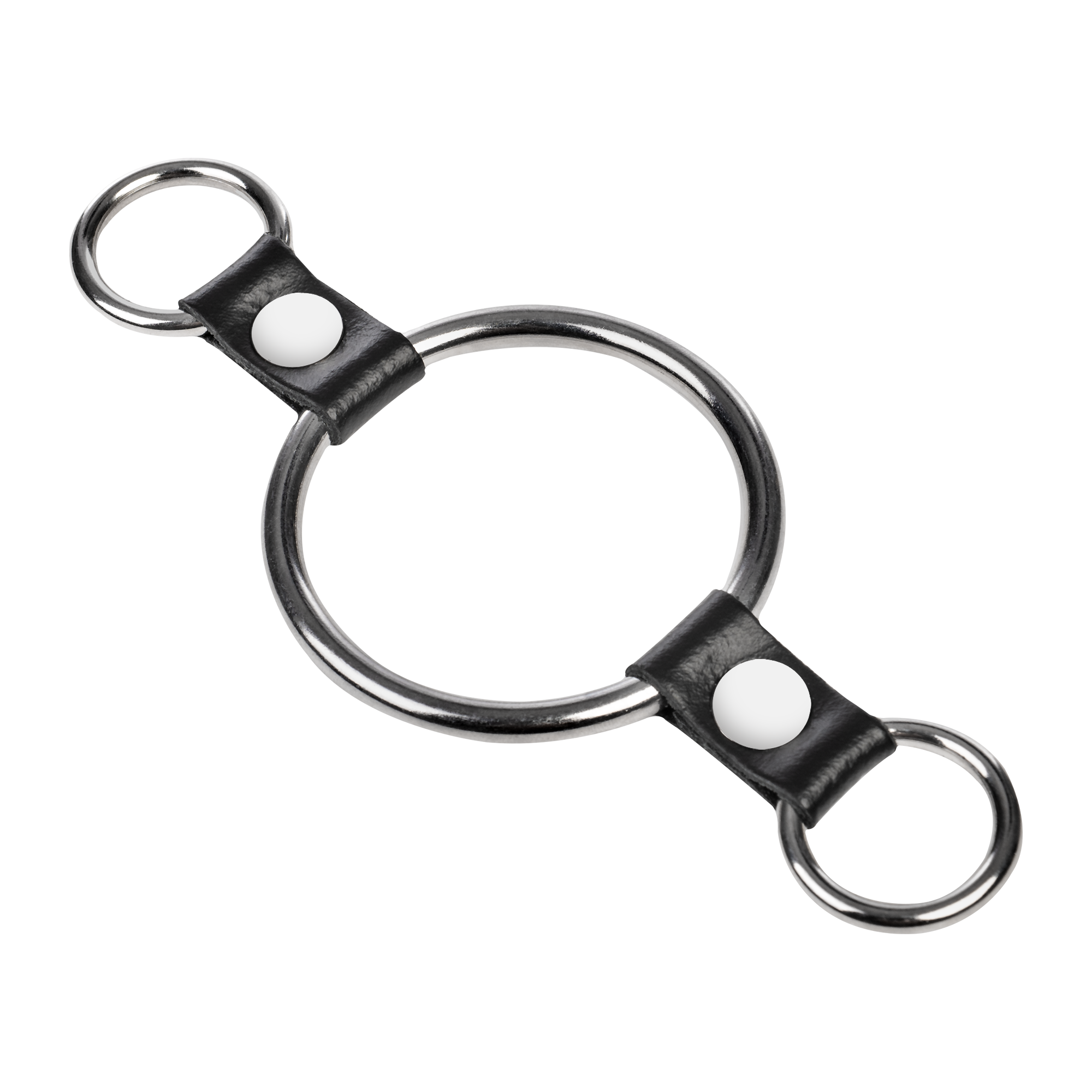 Rimba Bondage Play – Penisring mit Befestigungsringen – Silber & Schwarz