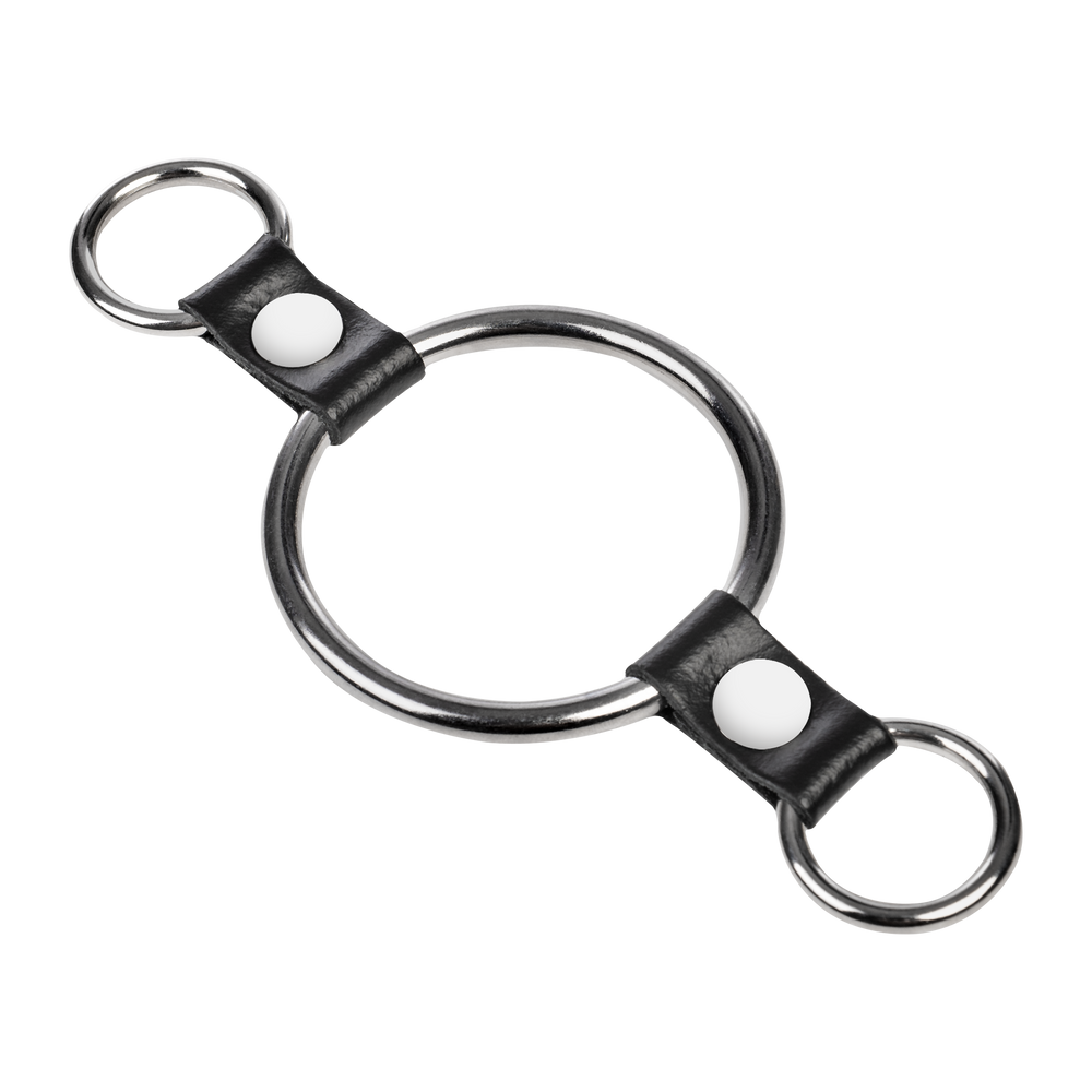 Rimba Bondage Play – Penisring mit Befestigungsringen – Silber & Schwarz