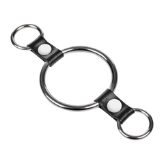 Rimba Bondage Play – Penisring mit Befestigungsringen – Silber & Schwarz