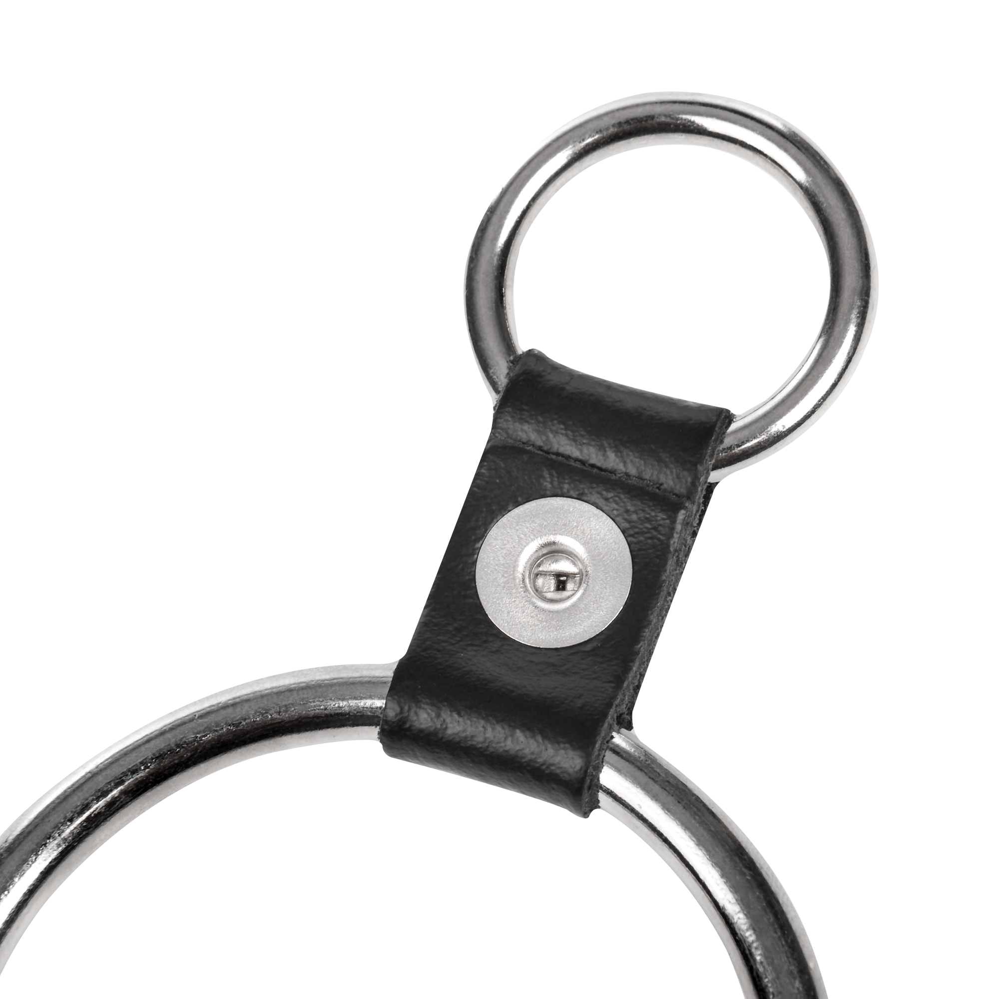 4: Rimba Bondage Play – Penisring mit Befestigungsringen – Silber & Schwarz