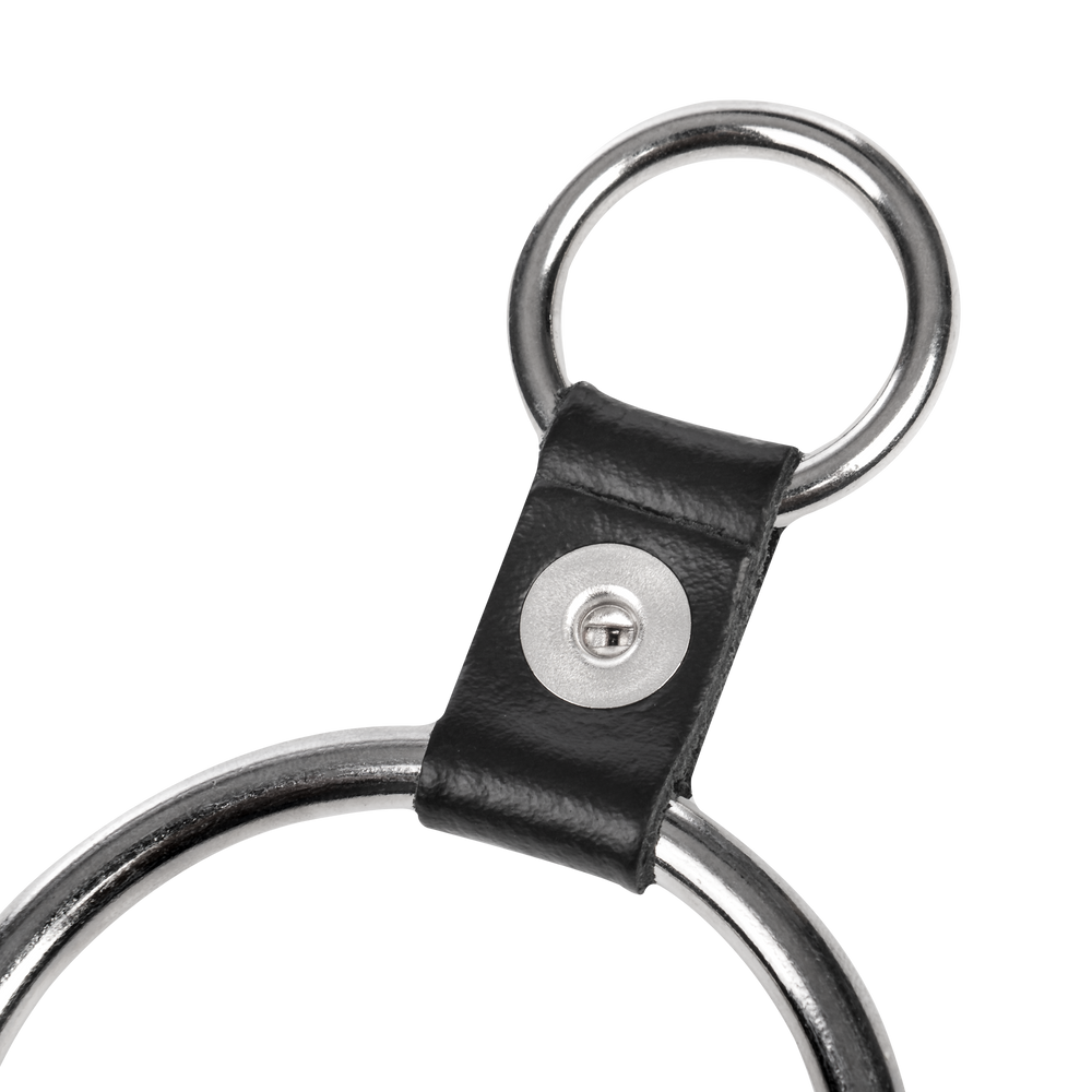 4: Rimba Bondage Play – Penisring mit Befestigungsringen – Silber & Schwarz