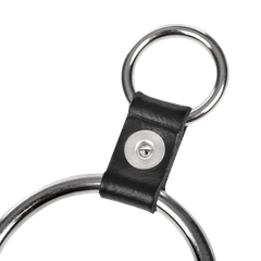 Rimba Bondage Play – Penisring mit Befestigungsringen – Silber & Schwarz