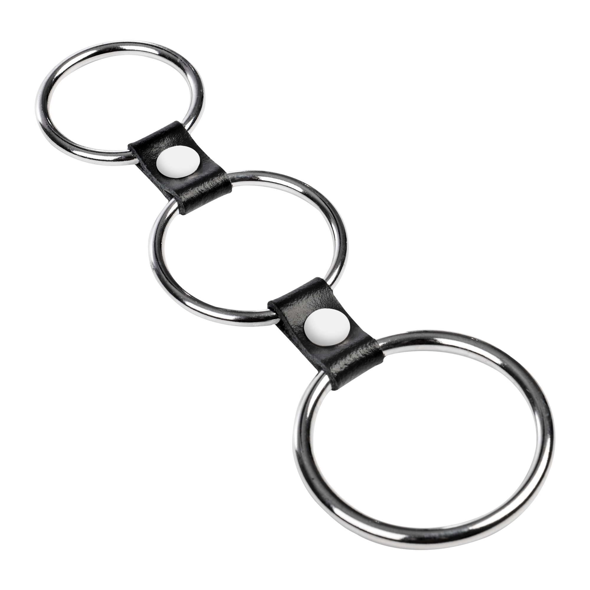 3: Rimba Bondage Play – Dreifacher Cockring aus Metall – Schwarz