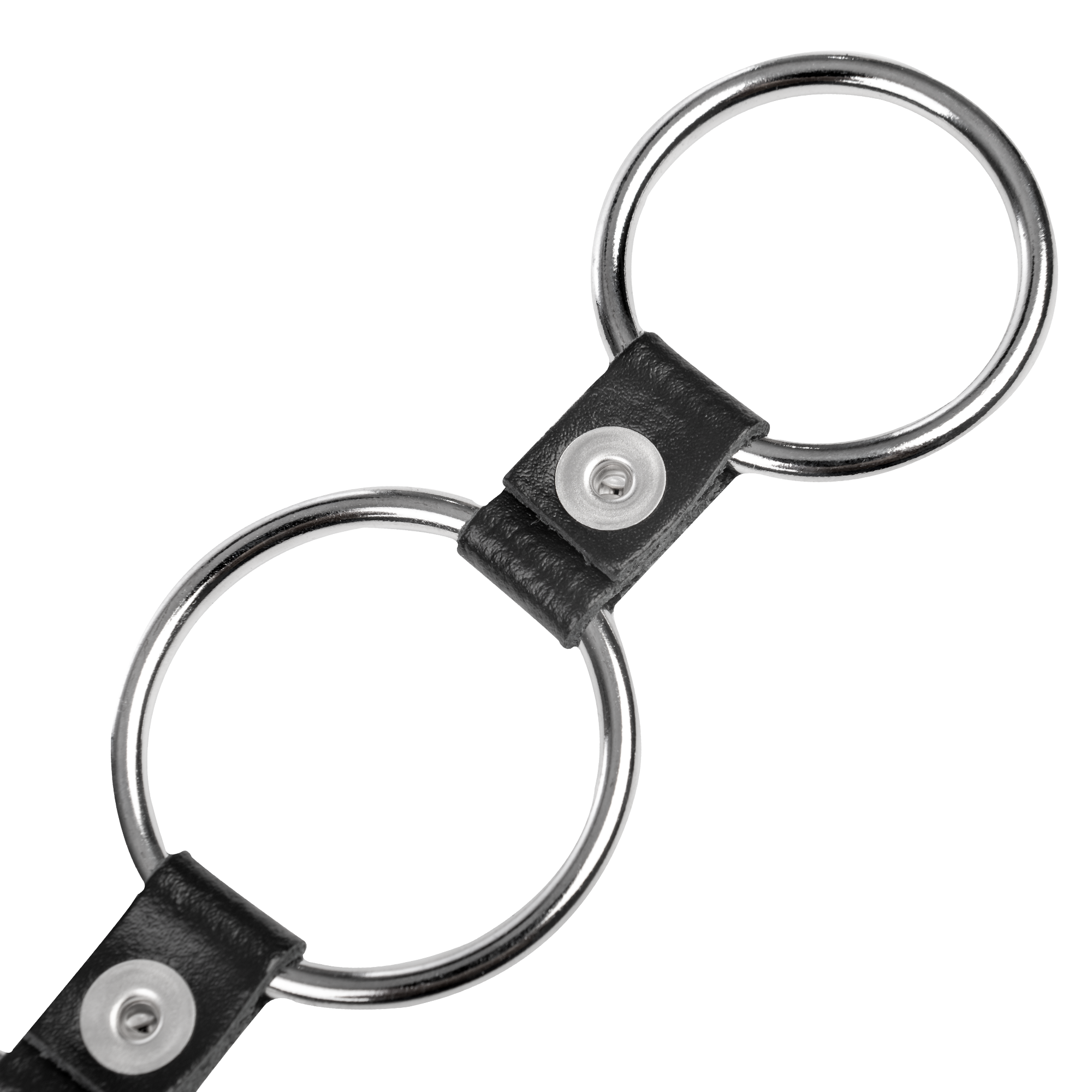 4: Rimba Bondage Play – Dreifacher Cockring aus Metall – Schwarz