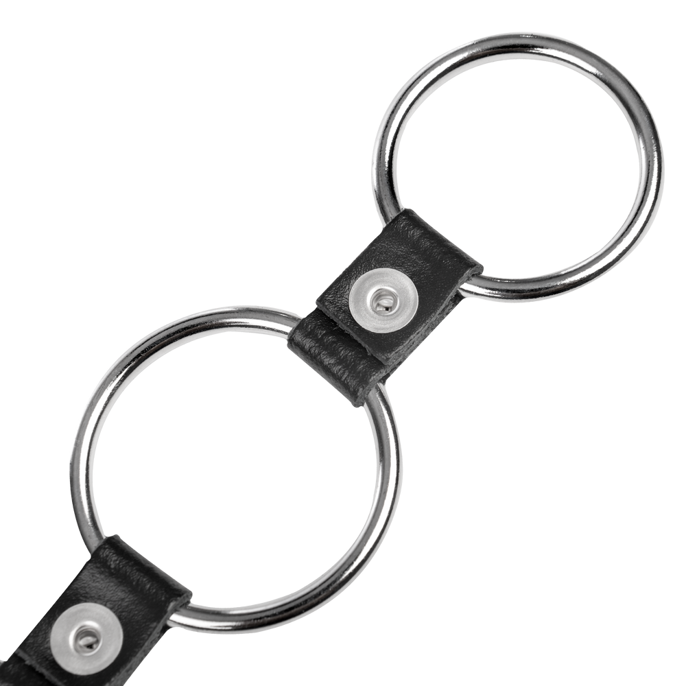 4: Rimba Bondage Play – Dreifacher Cockring aus Metall – Schwarz