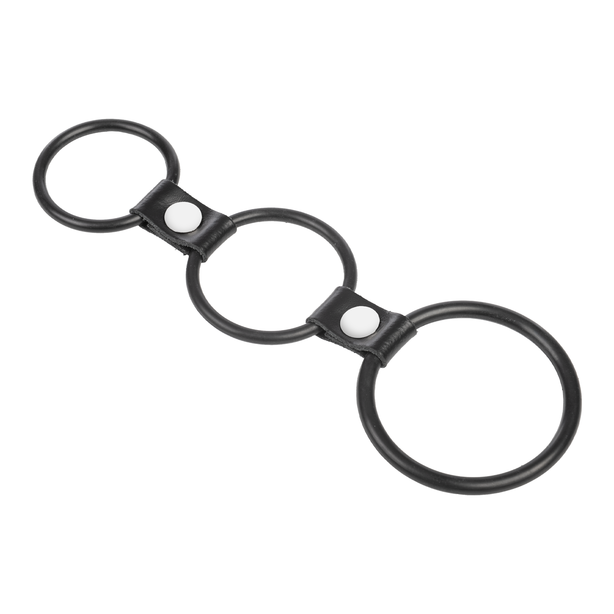 Rimba Bondage Play – Dreifacher Penisring aus Gummi – Schwarz