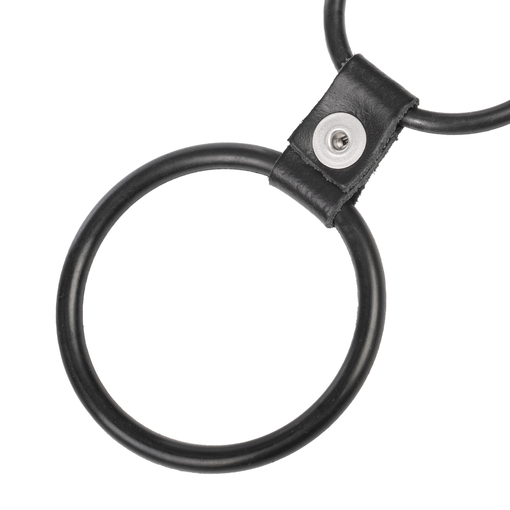 Rimba Bondage Play – Dreifacher Penisring aus Gummi – Schwarz