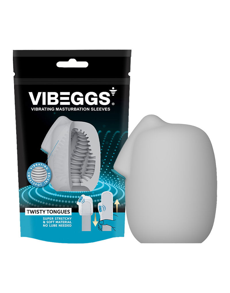 VIBEGGS - Twisty Tongues - Vibrierende Masturbationshülle - Weiß