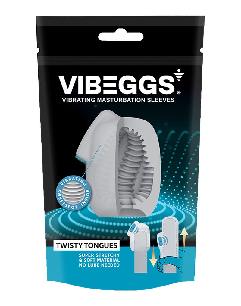 VIBEGGS - Twisty Tongues - Vibrierende Masturbationshülle - Weiß