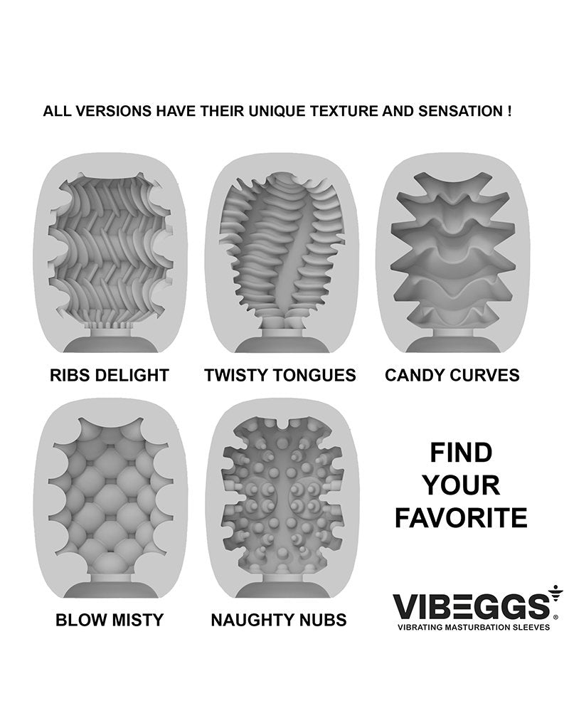 VIBEGGS - Twisty Tongues - Vibrierende Masturbationshülle - Weiß