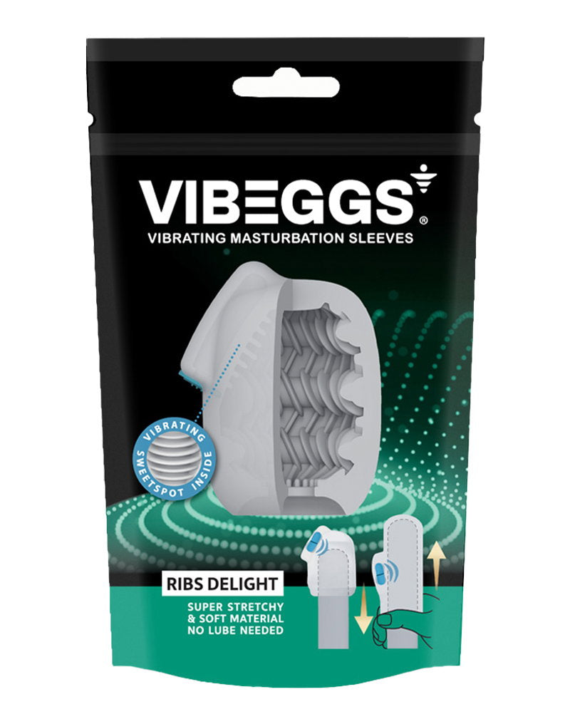 VIBEGGS - Ribs Delight - Vibrierende Masturbationshülle - Weiß