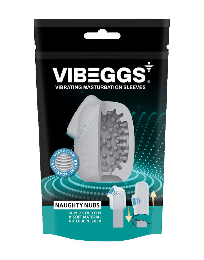 3: VIBEGGS – Naughty Nubs – Vibrierende Masturbationshülle - Weiß