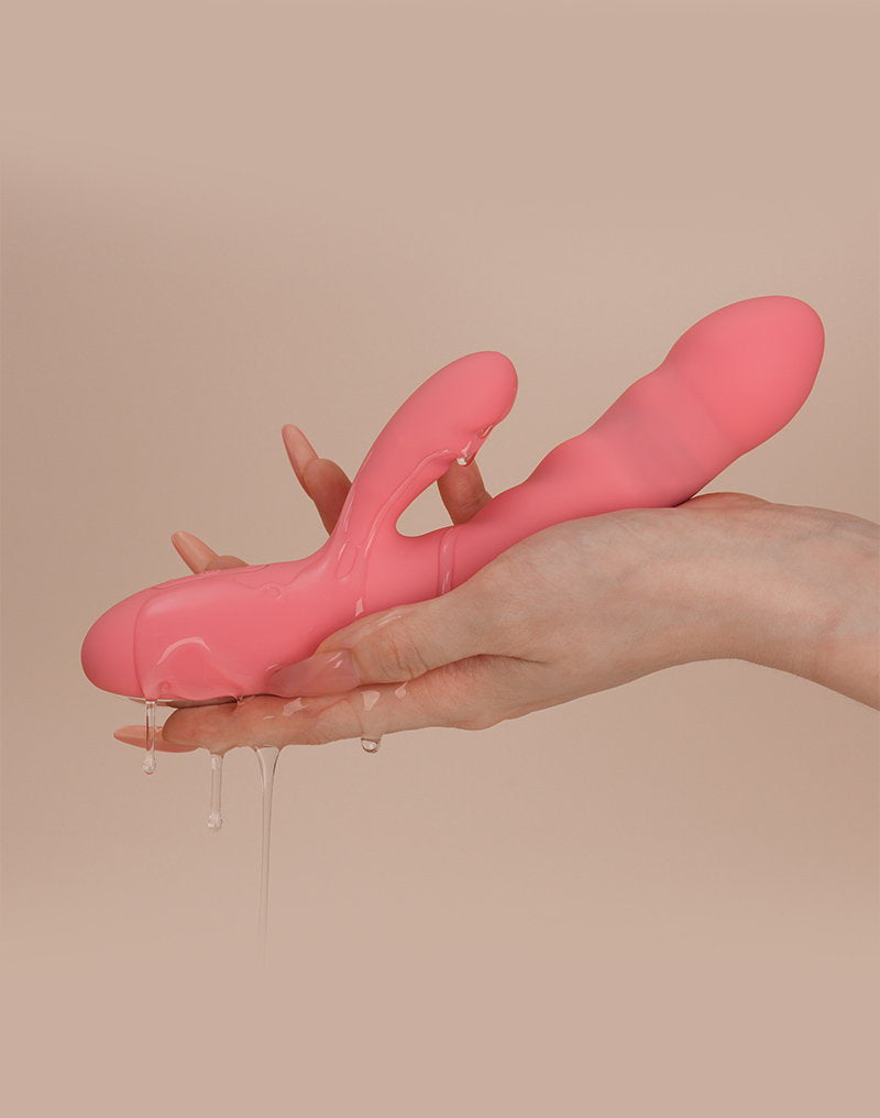 10: SVAKOM - Avery - Thrusting Rabbit Vibrator - Strawberry Pink