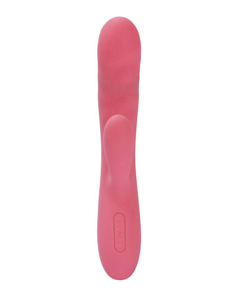 6: SVAKOM - Avery - Thrusting Rabbit Vibrator - Strawberry Pink