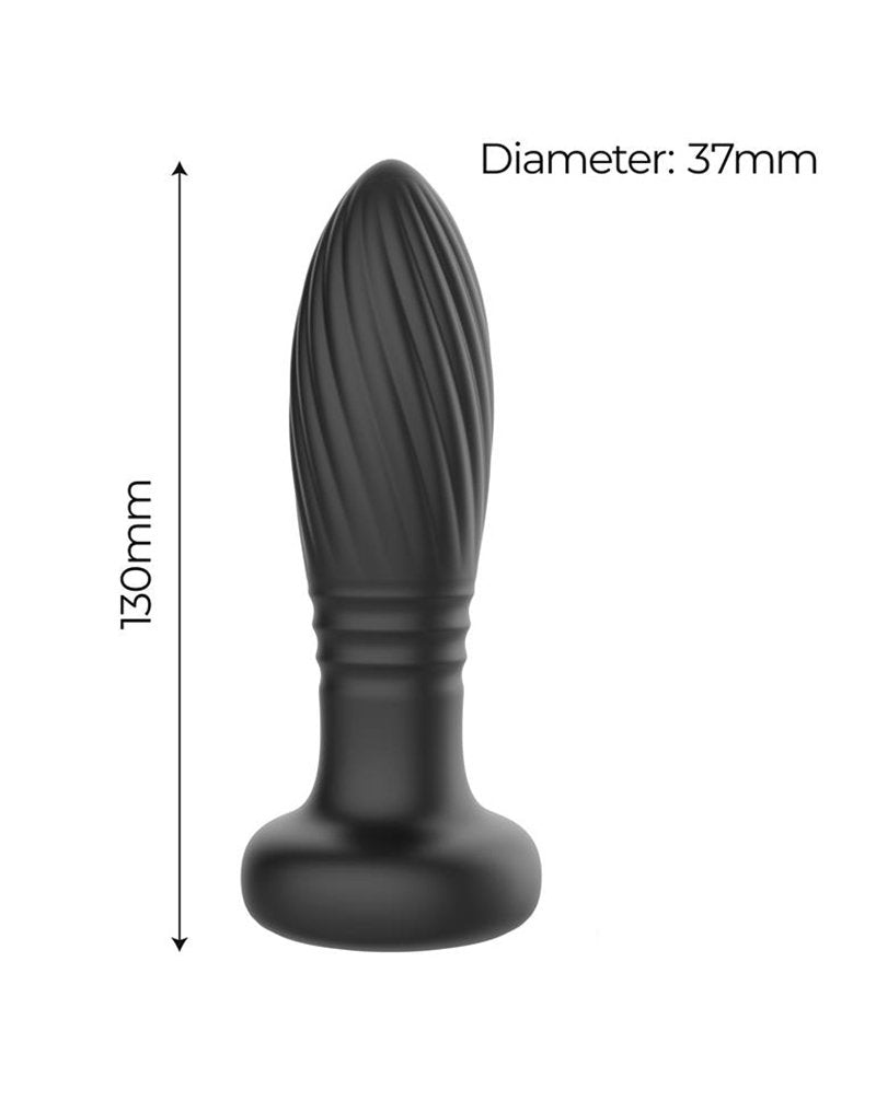 8: IY - Tainy - Stoßender Analplug mit LED-Beleuchtung und Fernbedienung - Schwarz