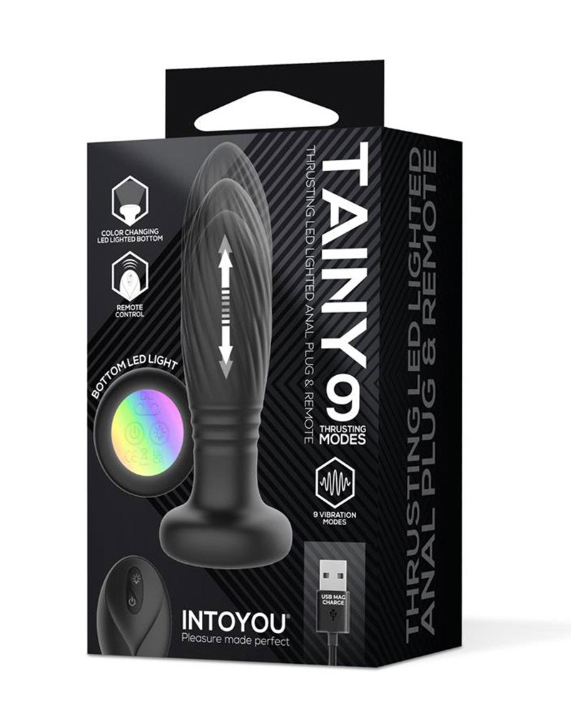 9: IY - Tainy - Stoßender Analplug mit LED-Beleuchtung und Fernbedienung - Schwarz