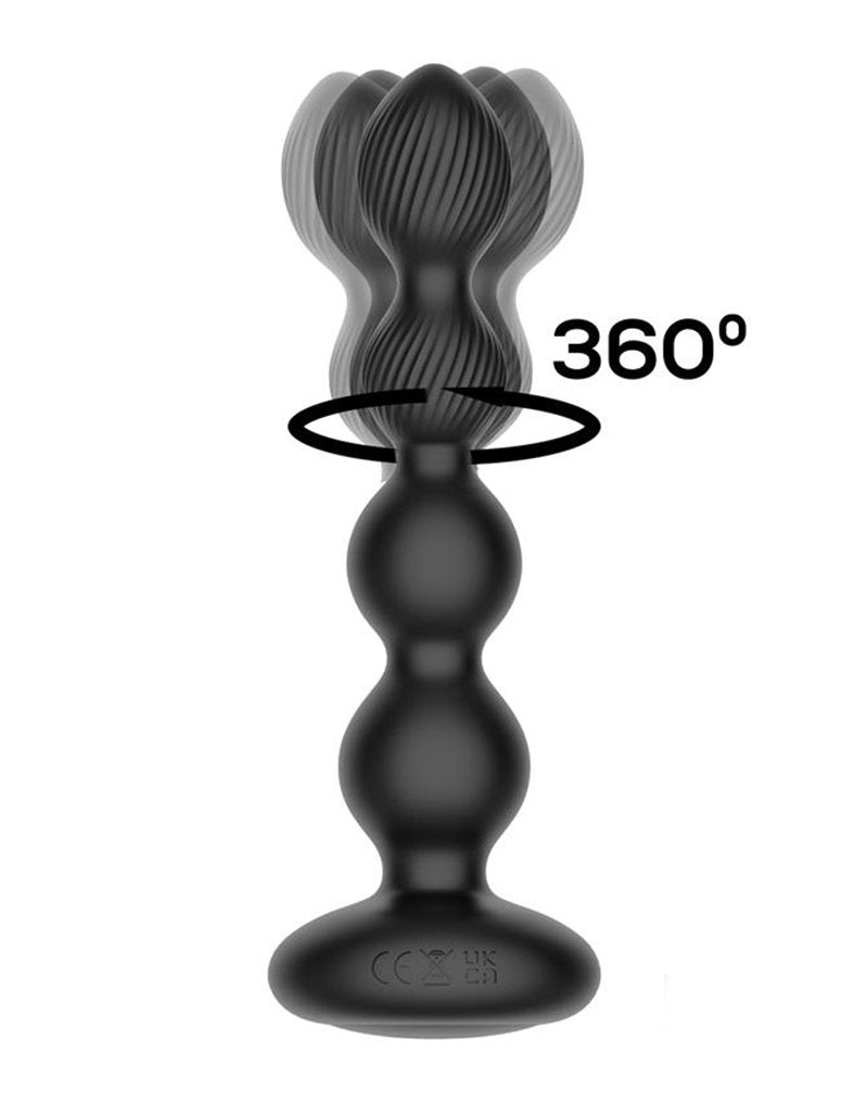 2: IY - Mouve - Analplug mit Vibration und Wellenbewegungen, Fernbedienung, 2 Motoren - Schwarz