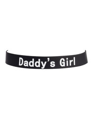 Rimba Latex Play - Halsband mit Aufschrift 'Daddy's Girl' - Schwarz & Weiß