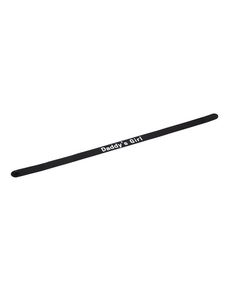 Rimba Latex Play - Halsband mit Aufschrift 'Daddy's Girl' - Schwarz & Weiß