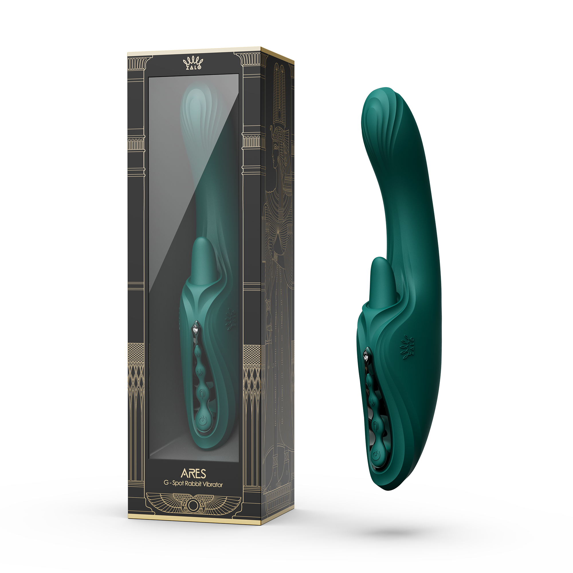 ZALO – Ares – G-Punkt-Rabbit-Vibrator mit App-Steuerung – Türkisgrün