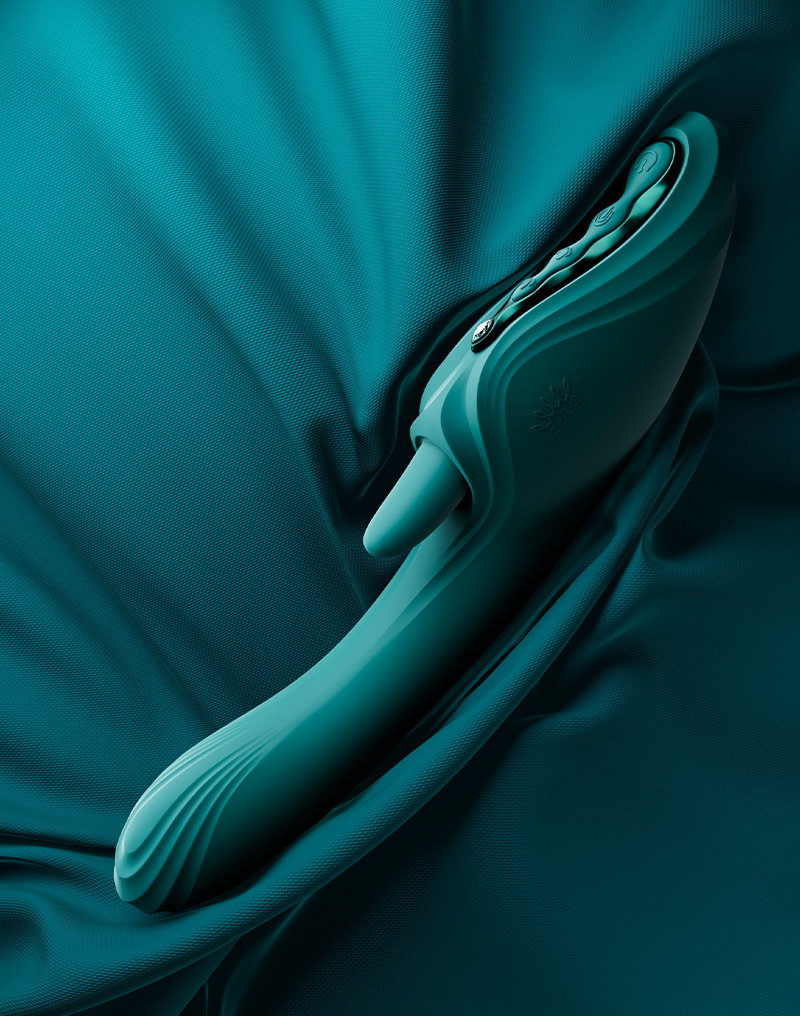ZALO – Ares – G-Punkt-Rabbit-Vibrator mit App-Steuerung – Türkisgrün