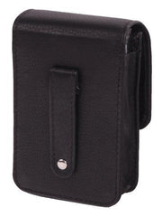Zigarettenbox mit Zippofach, Leder schwarz