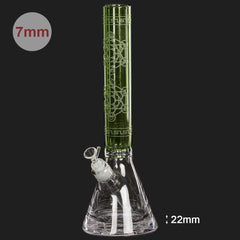 Bong Glas Limited Edition Geometric Art, grün, 40cm