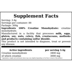 100% Creatine Monohydrate - 300g x12