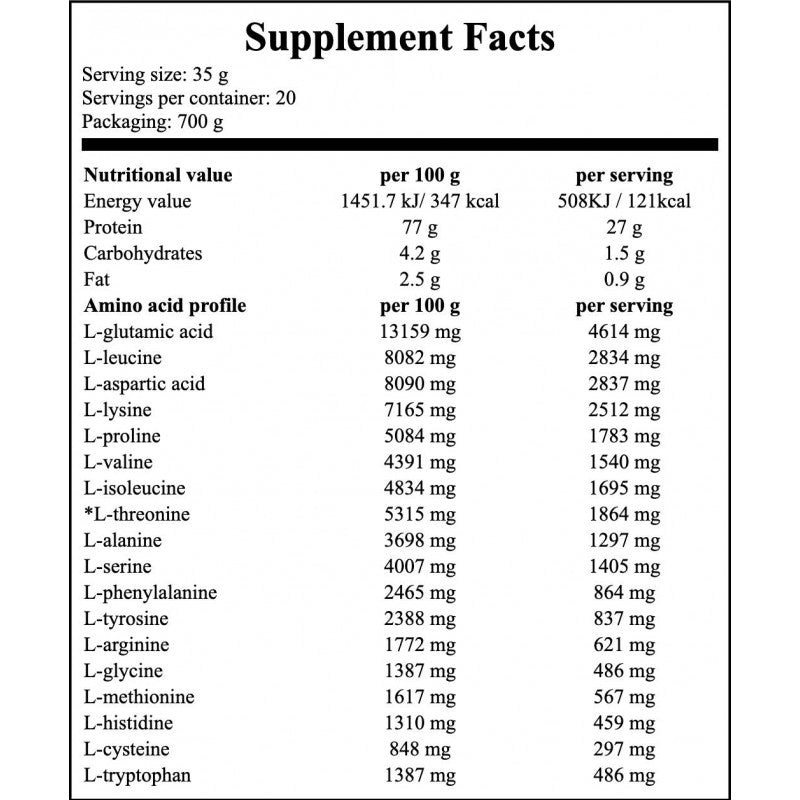 100% Natural Whey Concentrate - 700g x10