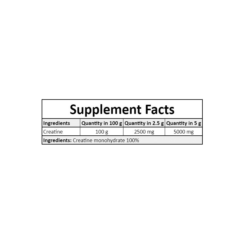 100% Pure Creatine - 500g - Unflavored + 100g FREE x48