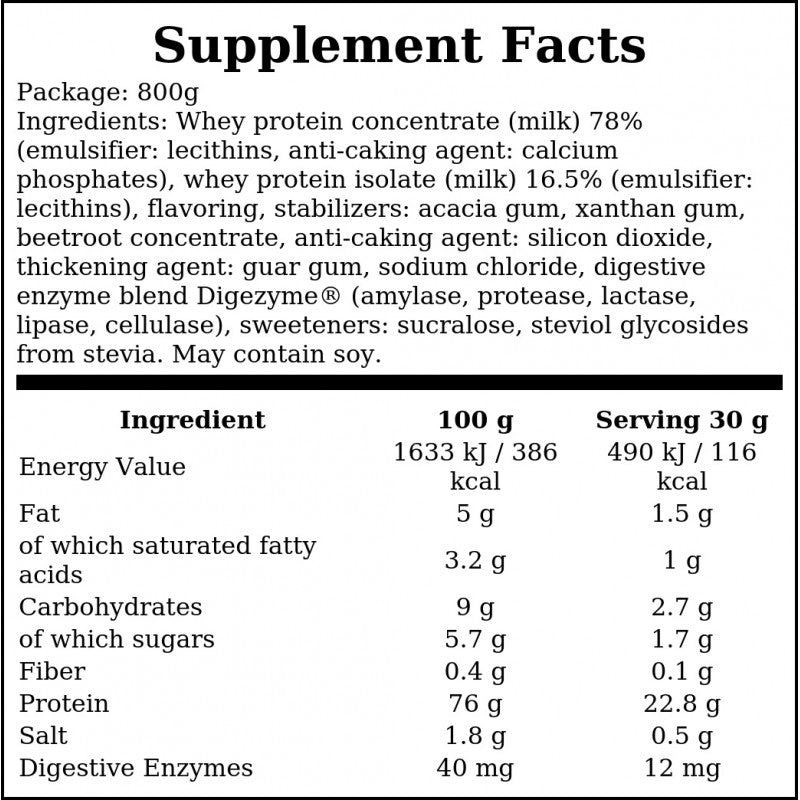 100% Whey Protein - 800g - Strawberry Banana