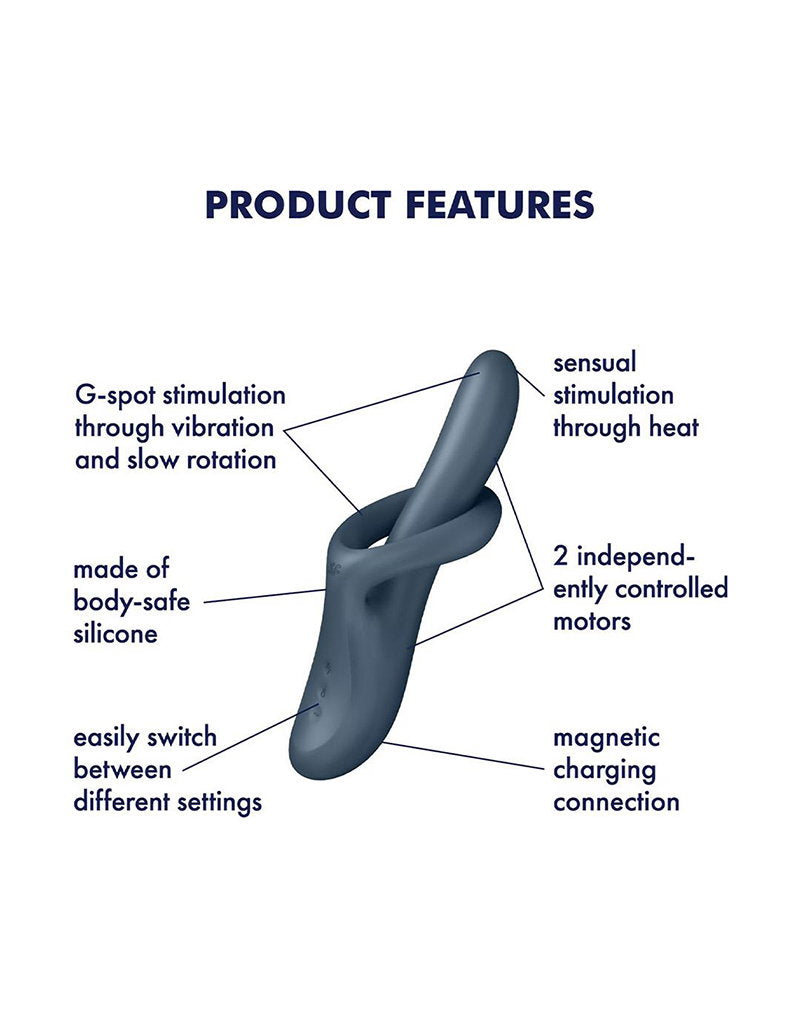 Satisfyer - Heat Flex 4 - Wärmender Rabbit-Vibrator - Grau