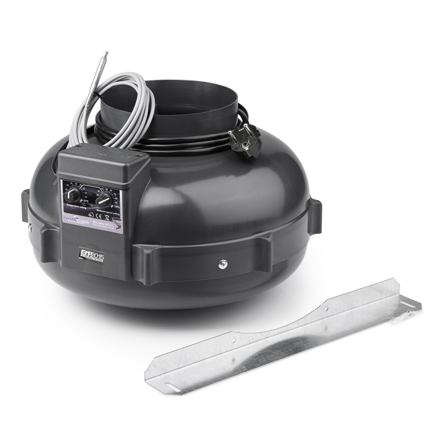 PK Rohrventilator 160, 800 m³/h, für 160 mm Rohr, integrierter temperaturabhängiger Drehzahlregler